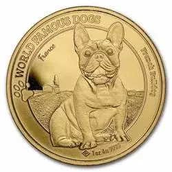 Złota Moneta World Famous Dogs - French Bulldog 1 uncja 2022 LIMITOWANA