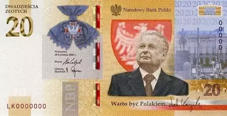 Banknot: Lech Kaczyński. Warto być Polakiem 20zł 24h PRODUKT KOLEKCJONERSKI