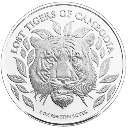 Srebrna Moneta Laos Tiger of Cambodia 1 uncja 24h