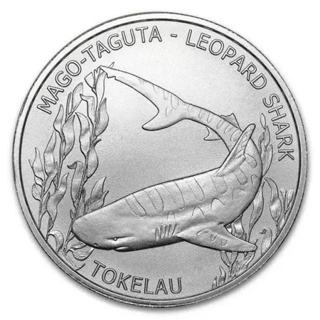 Srebrna Moneta Leopard Shark - Tokelau 1 uncja 2018r 24h