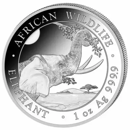 Srebrna Moneta Somalijski Słoń 1 uncja 2023r 24h