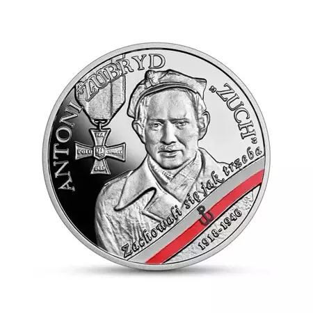 Srebrna moneta: Antoni Żubryd „Zuch” 10zł 24h Produkt Kolekcjonerski