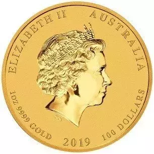 Złota Moneta Australijski Lunar: Rok Świni 1 uncja 2019 24h